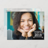 フォト卒業パーティー招待状。 インビテーションポストカード (正面/裏面)