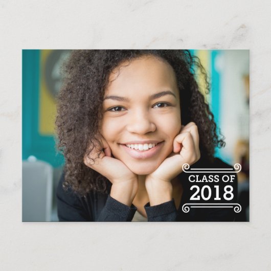 フォト卒業パーティー招待状。 インビテーションポストカード (正面)