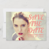 フォト卒業パーティー招待状。セーブザデート. 招待状 (正面)