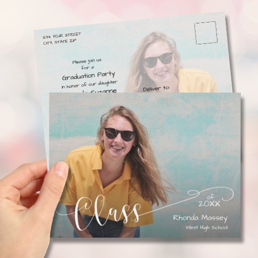 フォト卒業パーティー招待状 ポストカード