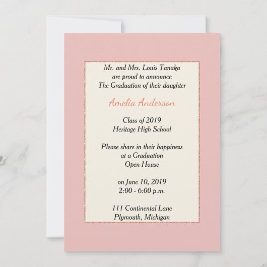 フォト卒業パーティー招待状 招待状 (裏面)