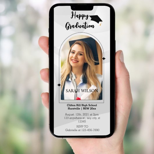 フォト卒業パーティー電話招待状 招待状