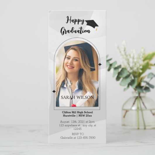 フォト卒業パーティー電話招待状 招待状 (スタンド正面)