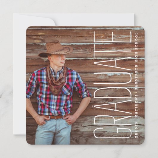 フォト卒業モダンパーティー招待状 招待状 (正面)