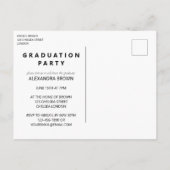 フォト卒業モノクロパーティー インビテーションポストカード (裏面)