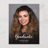 フォト卒業モノクロパーティー インビテーションポストカード (正面)