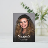 フォト卒業モノクロパーティー インビテーションポストカード (スタンド正面)