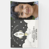 フォト卒業ロケット宇宙バナー 横断幕 (縦)