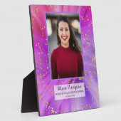 フォト卒業抽象芸術パープル金ゴールド卓上 フォトプラーク (側面)
