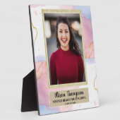 フォト卒業抽象芸術ピンクブルー卓上 フォトプラーク (側面)