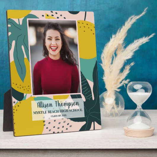 フォト卒業抽象芸術レモン卓上 フォトプラーク (側面)