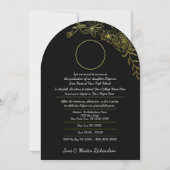 フォト卒業招待状ブラック&金ゴールドフローラ 招待状 (裏面)