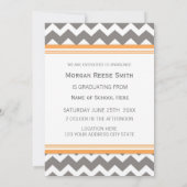 フォト卒業発表オレンジグレー 招待状 (裏面)