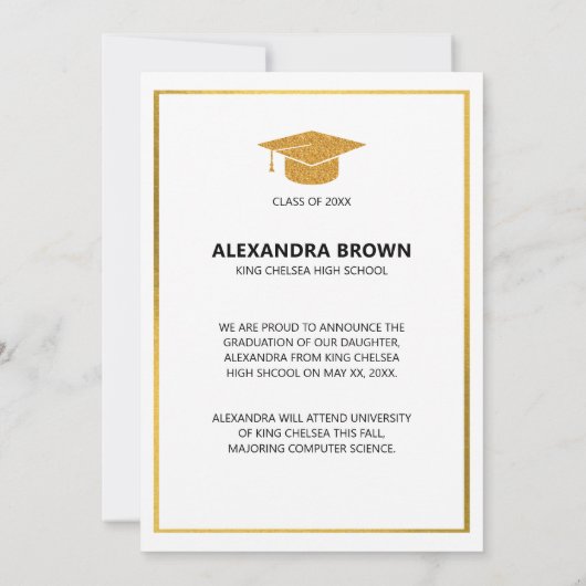 フォト卒業発表カード 案内状 (裏面)