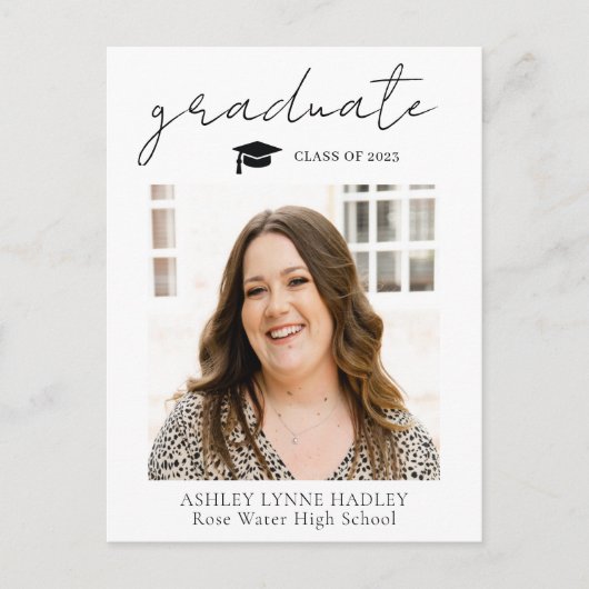 フォト卒業発表スクリプトオーバーレイ 案内ポストカード (正面)