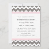 フォト卒業発表ピンクグレー 招待状 (裏面)