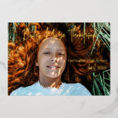 フォト卒業発表フォイル実在招待状 箔招待状 (正面)