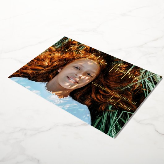 フォト卒業発表フォイル実在招待状 箔招待状 (回転した状態)