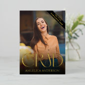 フォト卒業発表フォイル招待状 箔招待状 (立ち正面)