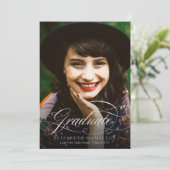 フォト卒業発表フォイル銀文字 案内状 (スタンド正面)