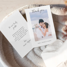フォト夫妻のホイル結婚カードに感謝 サンキューカード