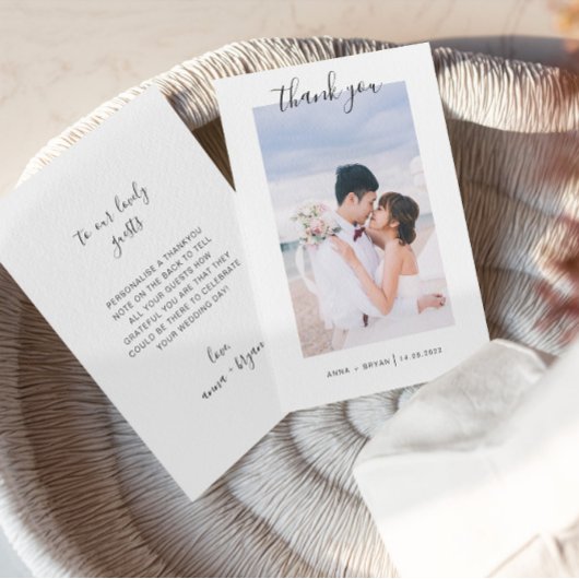 フォト夫妻のホイル結婚カードに感謝 サンキューカード