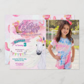 フォト女性のカーボーイ誕生日招待状ホース招待状 招待状 (正面/裏面)