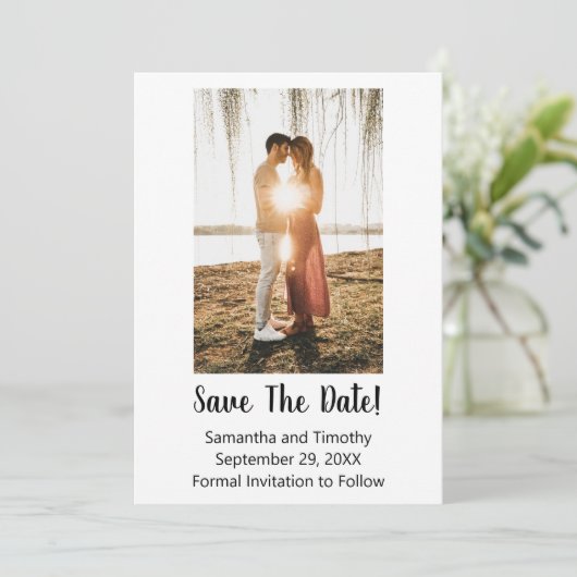 フォト婚約ウェディング日付カードを保存 セーブザデート (スタンド正面)