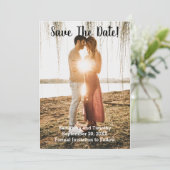 フォト婚約ウェディング日付カードを保存 セーブザデート (スタンド正面)