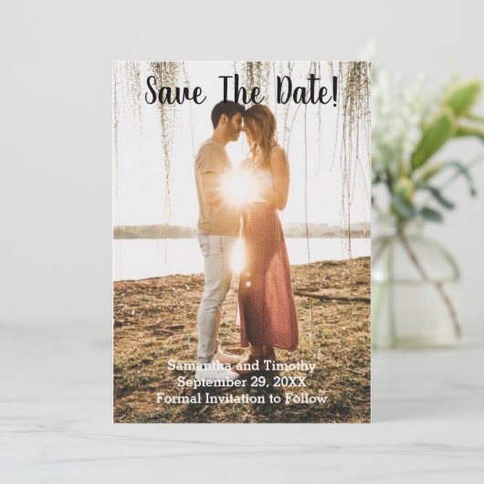 フォト婚約ウェディング日付カードを保存 セーブザデート (スタンド正面)