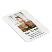 フォト婚約ウェディング日付カードを保存 マグネット (右側)