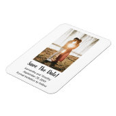 フォト婚約ウェディング日付カードを保存 マグネット (左側)