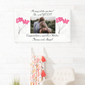 フォト婚約バナーピンクの愛のバルーン 横断幕 (インサイチュ)