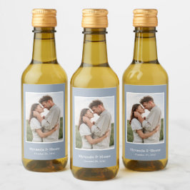 フォト婚約パーティダスティブルーワインラベル ワインラベル