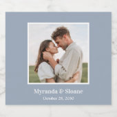 フォト婚約パーティダスティブルー スパークリングワインラベル (シングルラベル)