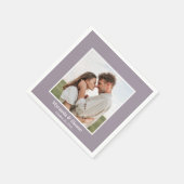 フォト婚約パーティパープルナプキンス スタンダードカクテルナプキン (角)