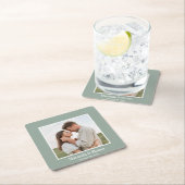 フォト婚約パーティユーカリ スクエアペーパーコースター (インサイチュ)