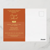 フォト婚約パーティ招待状葉書の追加 箔シーズンポストカード (裏面)