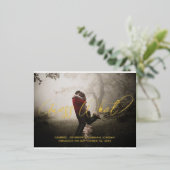 フォト婚約パーティ招待状葉書の追加 箔シーズンポストカード (立ち正面)