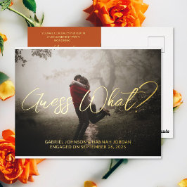 フォト婚約パーティ招待状葉書の追加 箔シーズンポストカード