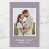 フォト婚約パーティ紫ワインラベル ワインラベル (シングルラベル)