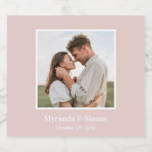 フォト婚約パーティ赤面ピンク スパークリングワインラベル (シングルラベル)