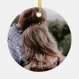フォト婚約ホリデーキープサケクリスマスセラミ セラミックオーナメント