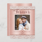 フォト婚約発表バラ金ゴールドはがき インビテーションポストカード (正面/裏面)