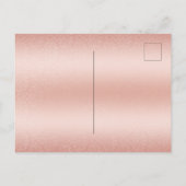 フォト婚約発表バラ金ゴールドはがき インビテーションポストカード (裏面)