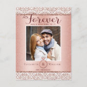 フォト婚約発表バラ金ゴールドはがき インビテーションポストカード (正面)