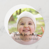 フォト子供の誕生日パーティーありがとう 招待状 (正面/裏面)