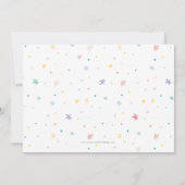 フォト子供の誕生日パーティーカラフルパステルレインボー 招待状 (裏面)