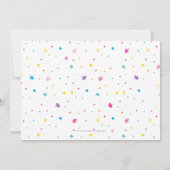 フォト子供の誕生日パーティーカラフル光輝虹 招待状 (裏面)