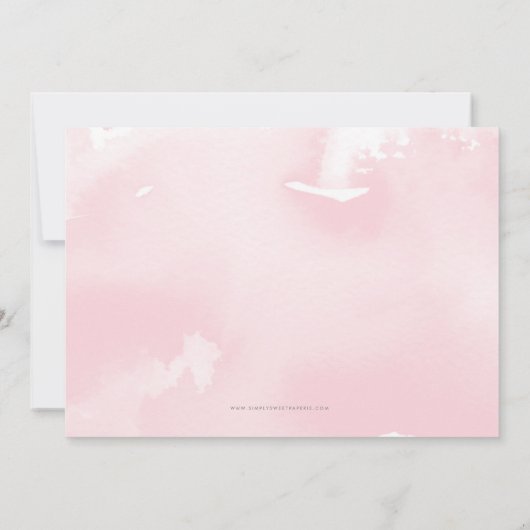 フォト子供の誕生日パーティースワンプリンセスかわいいピンク 招待状 (裏面)